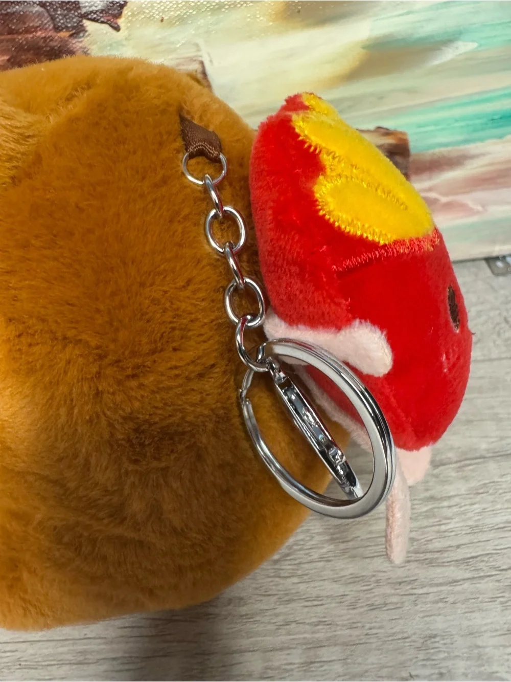Cute Capybara Plush Keychain w/ French Fries Backpack Charm